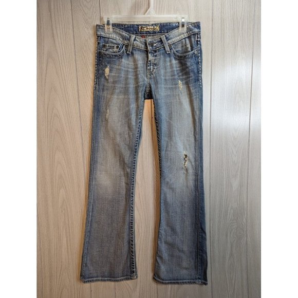 Buckle Denim - Distressed Buckle BKE Jeans Womens 26 Madison Bootcut Blue Denim Low Rise 29x31